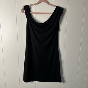 Free People Beach Black Mini  Bodycon Dress Unique Sleeves NWT Size Large